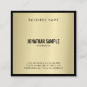 Glam Gold Kijk Moderne artistieke minimalistische  Vierkante Visitekaartje (Achterkant)