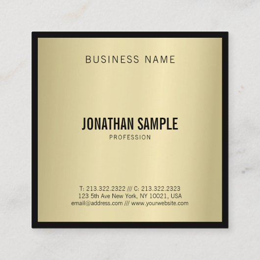 Glam Gold Kijk Moderne artistieke minimalistische Vierkante Visitekaartje (Achterkant)