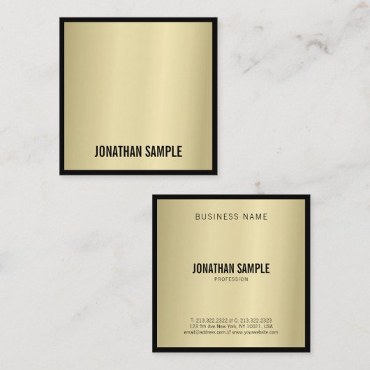 Glam Gold Kijk Moderne artistieke minimalistische  Vierkante Visitekaartje (Voorkant / Achterkant)
