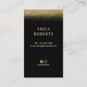 Glam Gold Lashes en Brows Logo Makeup Artist Visitekaartje (Achterkant)
