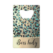 Glam Gold Leopard Boss Lady Creditkaart Flessenopener (Achterkant)