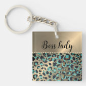 Glam Gold Leopard Boss Lady Sleutelhanger (voorkant)