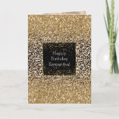 Glam Gold Leopard Print Glitz Kaart (Voorkant)