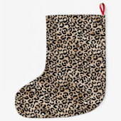 Glam Gold Leopard Print Grote Kerstsok (Achterkant)
