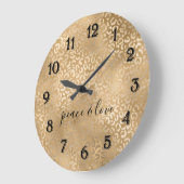 Glam Gold Leopard Print Grote Klok (Hoek)