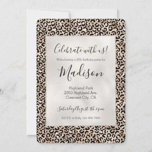 Glam Gold Leopard Print Kaart (Voorkant)