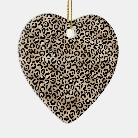 Glam Gold Leopard Print Keramisch Ornament (Rechts)