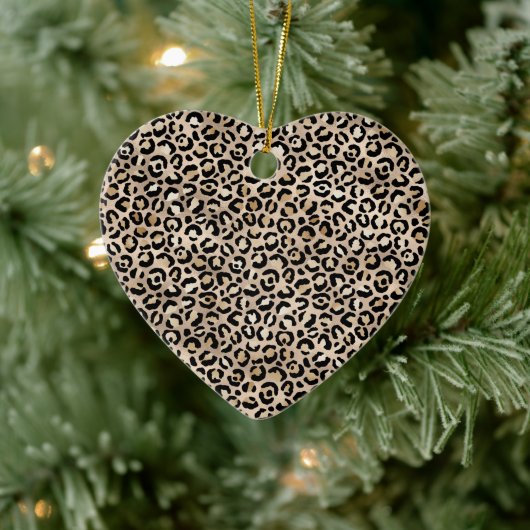 Glam Gold Leopard Print Keramisch Ornament (Boom)