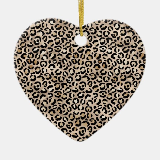 Glam Gold Leopard Print Keramisch Ornament (Voorkant)