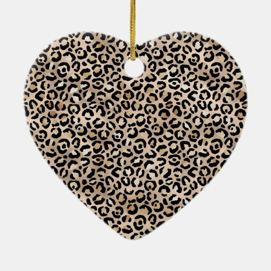 Glam Gold Leopard Print Keramisch Ornament (Achterkant)