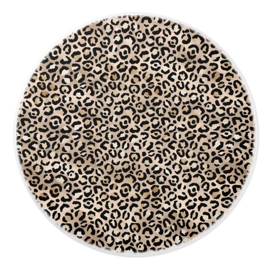 Glam Gold Leopard Print Keramische Knop (Voorkant)
