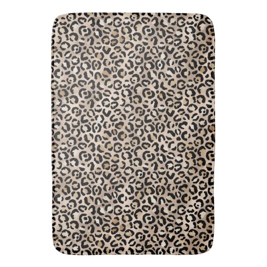 Glam Gold Leopard Print Ombre Badmat (Voorkant Verticaal)