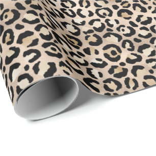 Glam Gold Leopard Print Ombre Cadeaupapier