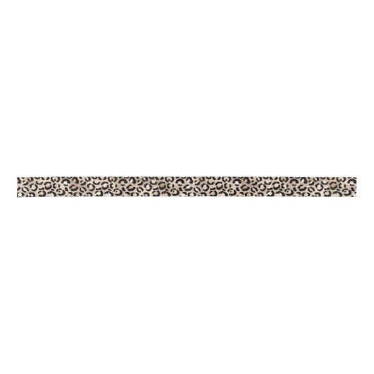 Glam Gold Leopard Print Ombre Satijnen Lint (Voorkant)