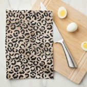 Glam Gold Leopard Print Ombre Theedoek (Quarter Fold)