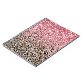 Glam Gold Leopard Print Pink Glitter Notitieboek (Linkerzijde)