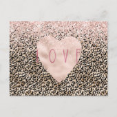 Glam Gold Leopard print roze Glitter Love Heart Briefkaart (Voorkant)