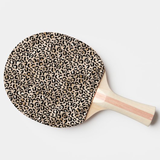 Glam Gold Leopard Print Tafeltennisbatje (Zijkant)