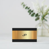 Glam Gold Light Modern Elegant Plain Luxury Chic Visitekaartje (Staand voorkant)