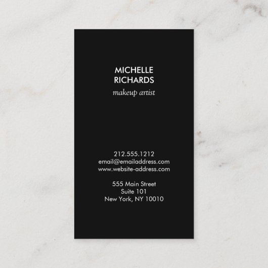 Glam Gold Lip Print Make-up Artiest Beauty Grijs Visitekaartje (Achterkant)