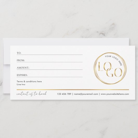 Glam Gold Logo Spa of Salon Cadeaubon (Achterkant)