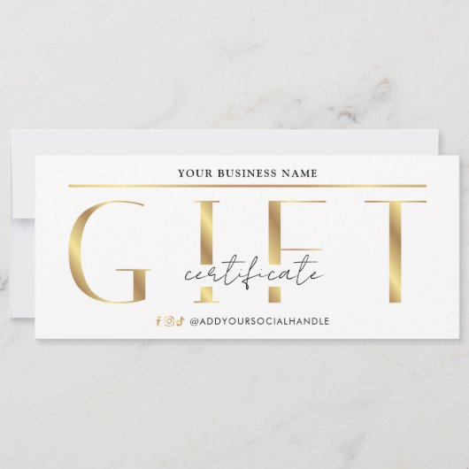 Glam Gold Logo Spa of Salon Cadeaubon (Voorkant)