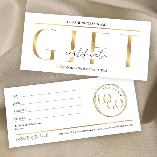 Glam Gold Logo Spa of Salon Cadeaubon