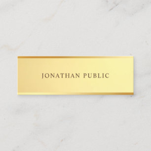 Glam Gold Look Sjabloon Elegant Modern Eenvoudig Mini Visitekaartje