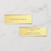 Glam Gold Look Sjabloon Elegant Modern Eenvoudig Mini Visitekaartje (Voorkant / Achterkant)
