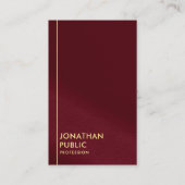 Glam Gold Look Tekst Sjabloon Bourgogne Red Luxury Visitekaartje (Voorkant)