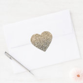 Glam Gold-luipaard afdrukken Glitter sparkle Hart Sticker (Envelop)