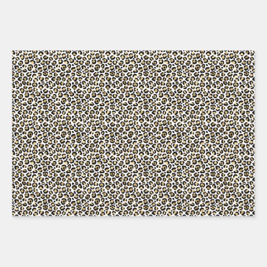 Glam Gold-luipaard afdrukken Glitter sparkle Inpakpapier Vel (Voorkant 3)