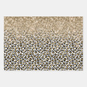 Glam Gold-luipaard afdrukken Glitter sparkle Inpakpapier Vel (Voorkant)