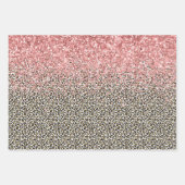 Glam Gold-luipaard afdrukken Glitter sparkle Inpakpapier Vel (Voorkant 3)
