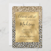 Glam Gold-luipaard afdrukken Glitter sparkle Kaart (Voorkant)