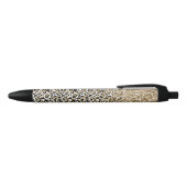 Glam Gold-luipaard afdrukken Glitter sparkle Zwarte Inkt Pen (Bovenkant)