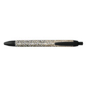 Glam Gold-luipaard afdrukken Glitter sparkle Zwarte Inkt Pen (Achterkant)