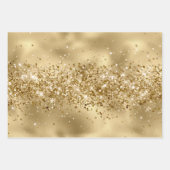 Glam Gold Luxe Glitzy Sparkle Glitter Inpakpapier Vel (Voorkant 3)