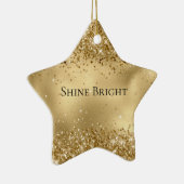Glam Gold Luxe Glitzy Sparkle Glitter Keramisch Ornament (Rechts)
