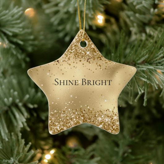 Glam Gold Luxe Glitzy Sparkle Glitter Keramisch Ornament (Boom)