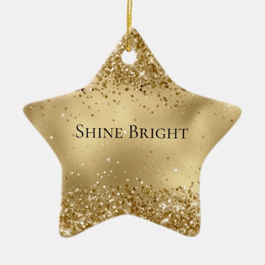 Glam Gold Luxe Glitzy Sparkle Glitter Keramisch Ornament (Voorkant)