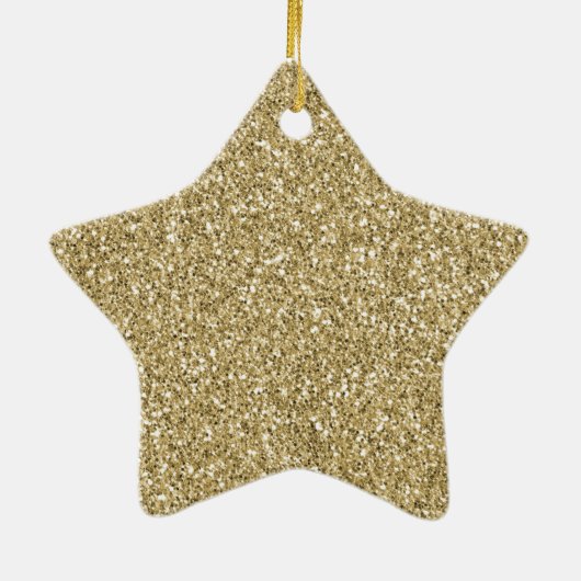 Glam Gold Luxe Glitzy Sparkle Glitter Keramisch Ornament (Achterkant)