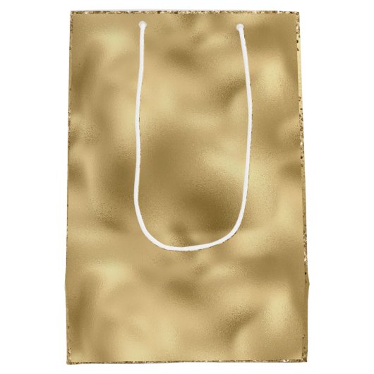 Glam Gold Luxe Glitzy Sparkle Glitter Medium Cadeauzakje (Achterkant)