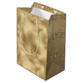 Glam Gold Luxe Glitzy Sparkle Glitter Medium Cadeauzakje (Achterkant Gekanteld)