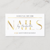 Glam Gold Luxury Modern Manicure Nail Artist Salon Visitekaartje (Voorkant)