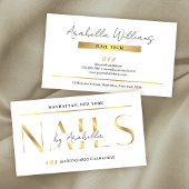 Glam Gold Luxury Modern Manicure Nail Artist Salon Visitekaartje