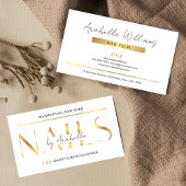 Glam Gold Luxury Modern Manicure Nail Artist Salon Visitekaartje