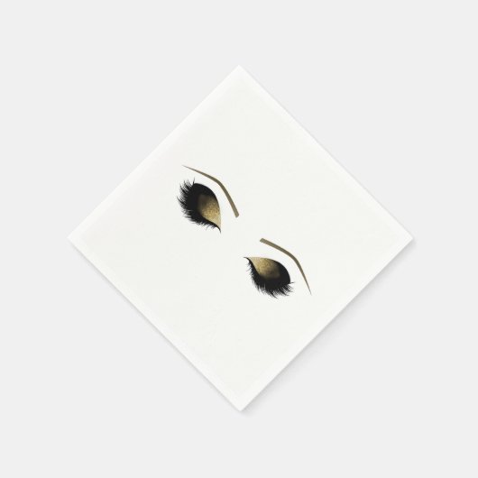 Glam Gold Make-up Wimpers Gepersonaliseerde schoon Servetten (Hoek)