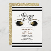Glam Gold Make-up Wimpers Schoonheid Custom Party Kaart (Voorkant / Achterkant)