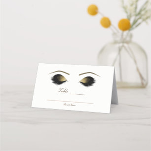 Glam Gold Makeup Eyelashes Beauty Event Table Seat Plaatskaartje